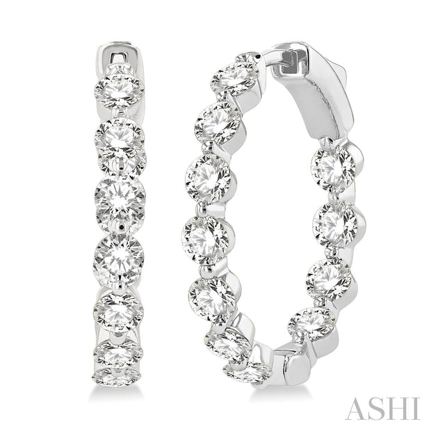 ASHI - DIAMOND IN & OUT HOOP EARRINGS