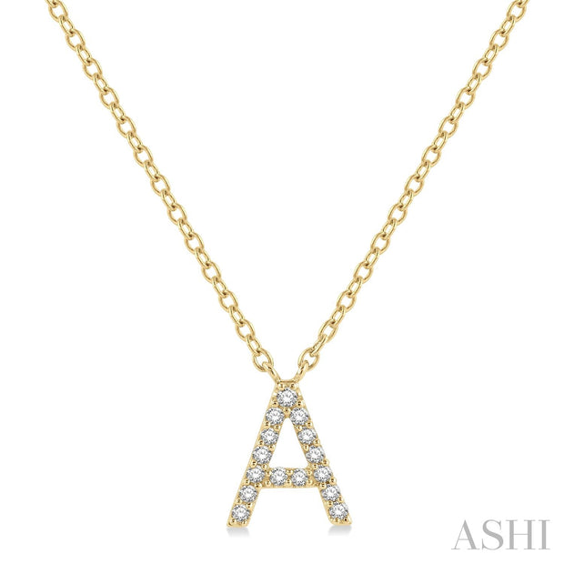 Ashi - 'A' Diamond Initial Pendant