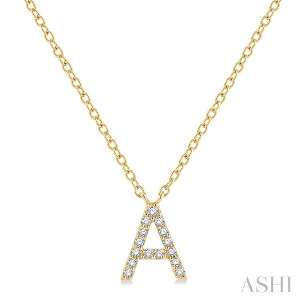 ASHI - 'A' DIAMOND INITIAL PENDANT