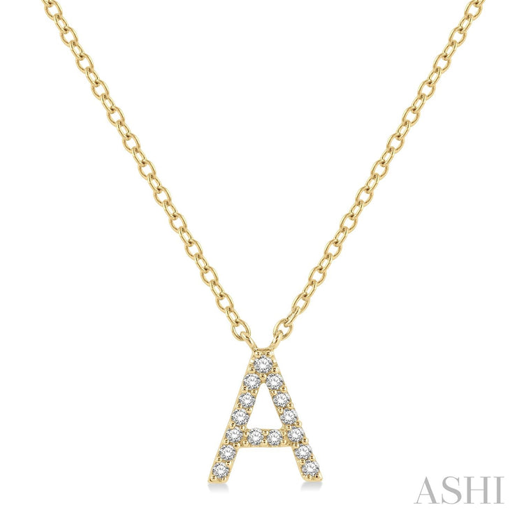 Ashi - 'A' Diamond Initial Pendant