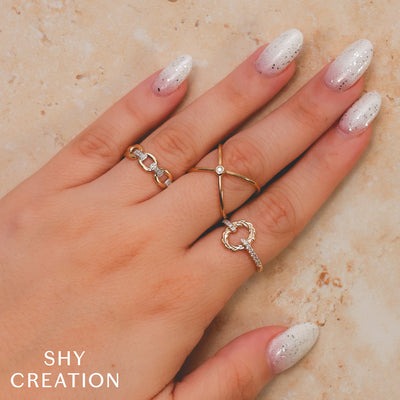 SHY CREATION - DIAMOND 'X' RING