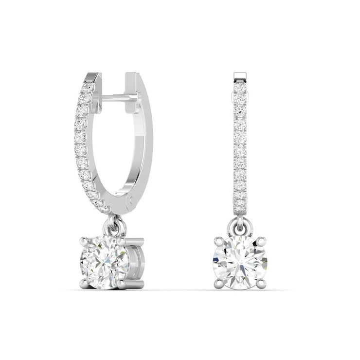 Round Diamond Dangle Earrings