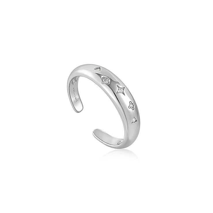 ANIA HAIE - Silver Scattered Stars Adjustable Ring