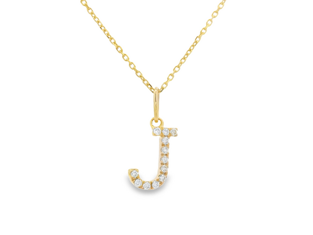 DIAMOND INITIAL "J" PENDANT