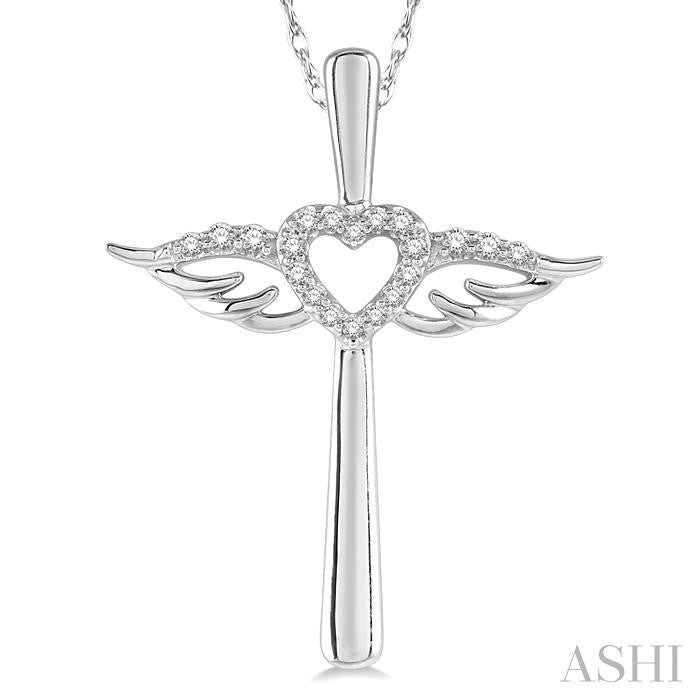 Ashi – Diamond Angel Wing Cross Pendant