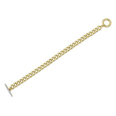 Curb Chain Diamond Toggle Bracelet