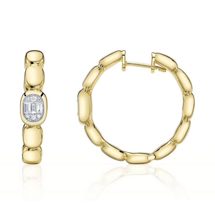 Shy Creation - Diamond Baguette Hoop Earring