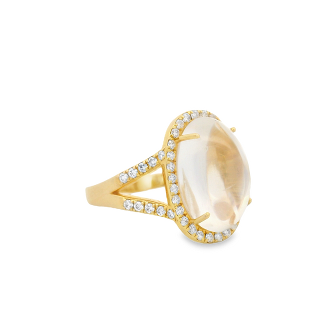 Moonstone & Diamond Ring