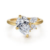 Siebke Hoyt Pear Shape Diamond Halo Engagement Ring in Gold Plated Sterling Silver