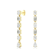 Multi Shape Diamond Dangle Earrings
