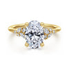 Siebke Hoyt Oval Diamond Semi-Mount Engagement Ring in Gold Plated on Sterling Silver