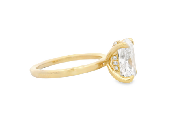 Hidden Halo Diamond Engagement Ring – 3 Ct Cushion Cut Center