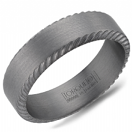 CROWN RING – SANDPAPER FINISH WITH TWIST EDGE
