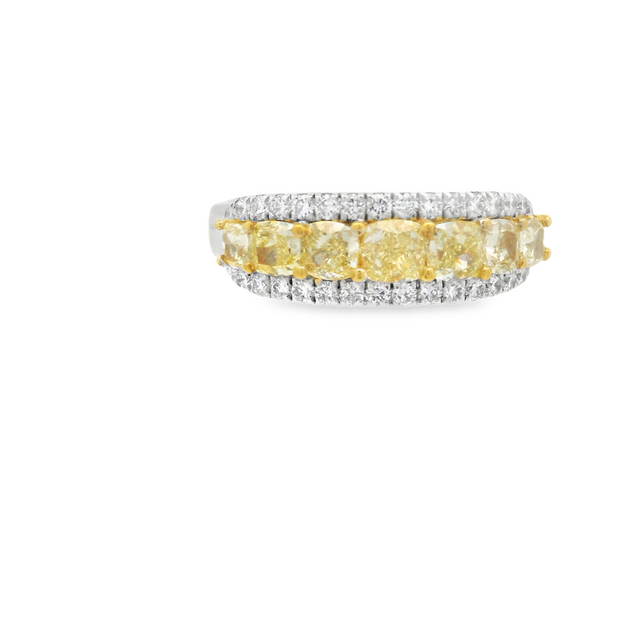 Yellow & White Diamond Band - 2 Ct