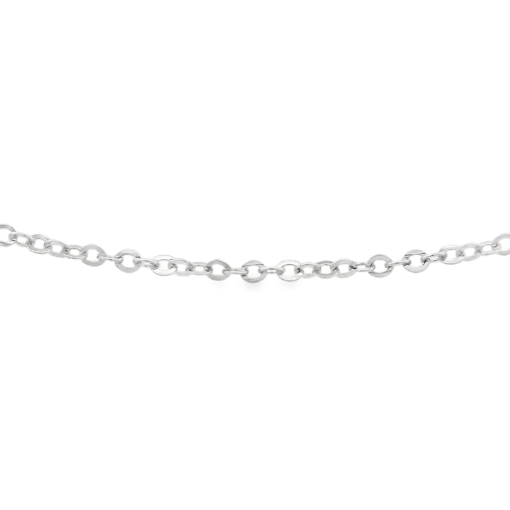 WHITE GOLD ADJUSTABLE CABLE CHAIN 18"
