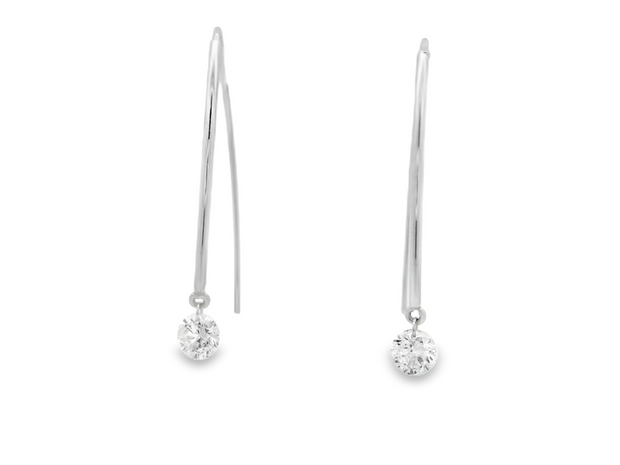 Floating Diamond Dangle Earrings