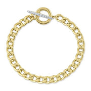 Curb Chain Diamond Toggle Bracelet