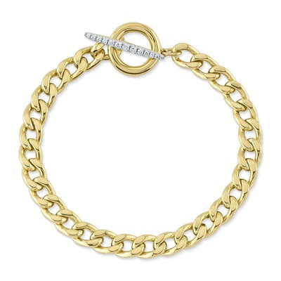 Curb Chain Diamond Toggle Bracelet