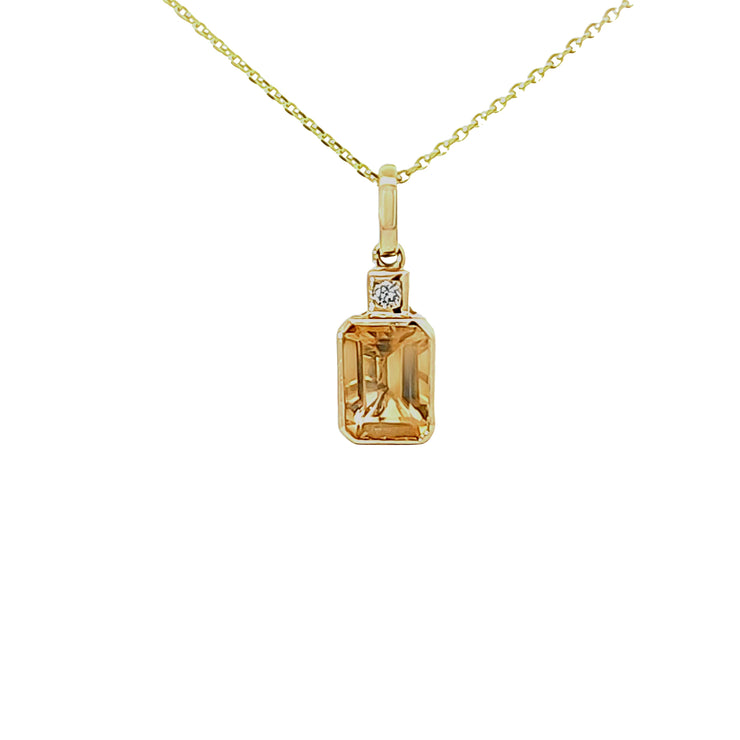 CITRINE & DIAMOND PENDANT