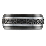 BLACK ZIRCONIUM, GOLD & CARBON FIBER MARDINI WEDDING BAND