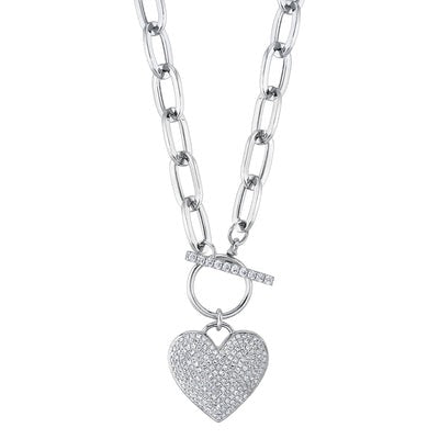 Shy Creation - Diamond Heart Lariat Pendant
