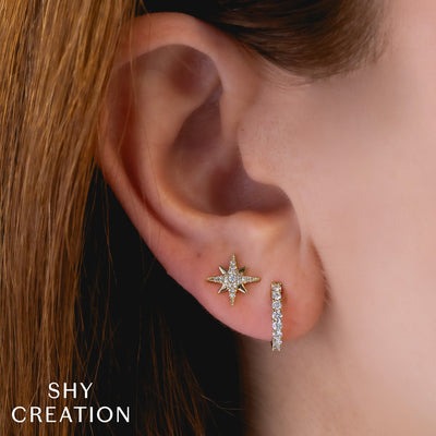 Shy Creation - Diamond Huggie Hoops