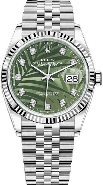 2022 Rolex Datejust - Green Palm Dial