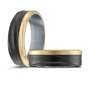 Black Carbon Fiber, Gold & Tantalum, Mardini Wedding Band