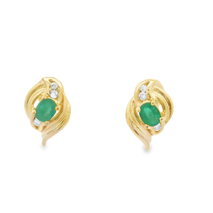 Emerald & Diamond Earrings