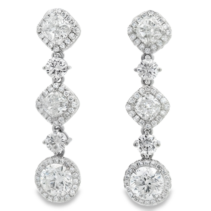 Diamond Dangle Earrings - 5 1/2 Ct