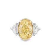 Yellow Diamond 3 Stone Ring