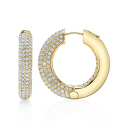 Diamond Pave Hoop Earring 3.94Ct