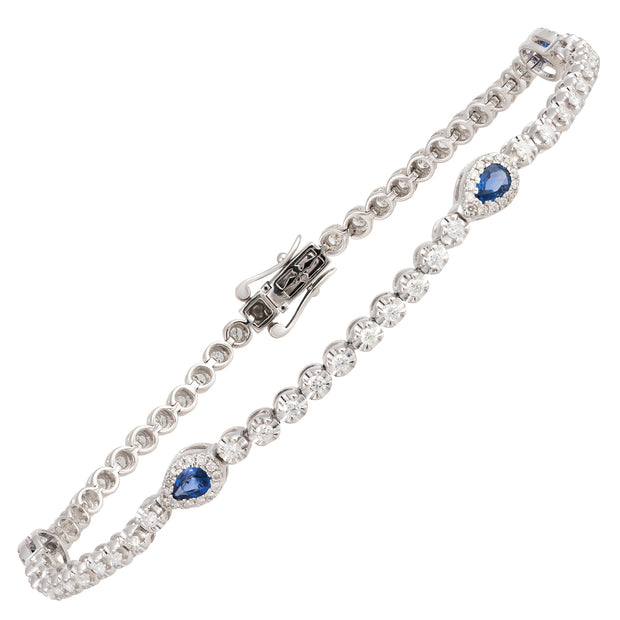 Sapphire & Diamond Tennis Bracelet