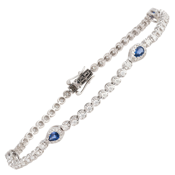 Sapphire & Diamond Tennis Bracelet