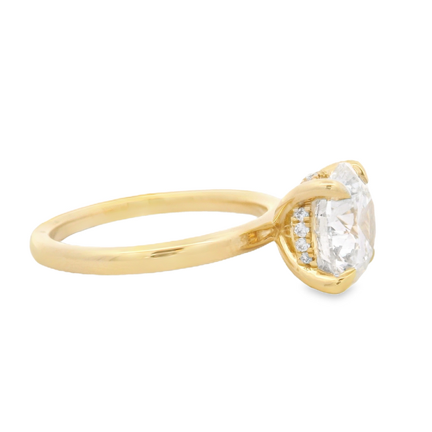 Hidden Halo Diamond Engagement Ring – 3 Ct Round Cut Center
