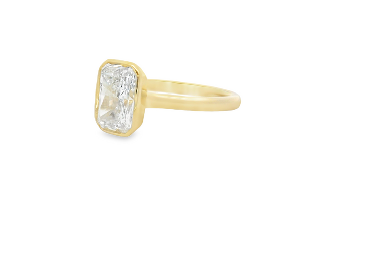 Bezel Set Diamond Solitaire Engagement Ring - 2 Ct Radiant