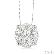 Ashi - 1/2 Carat Lovebright Cluster Diamond Pendant