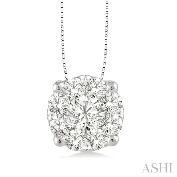 ASHI - 1/2 CARAT LOVEBRIGHT CLUSTER DIAMOND PENDANT