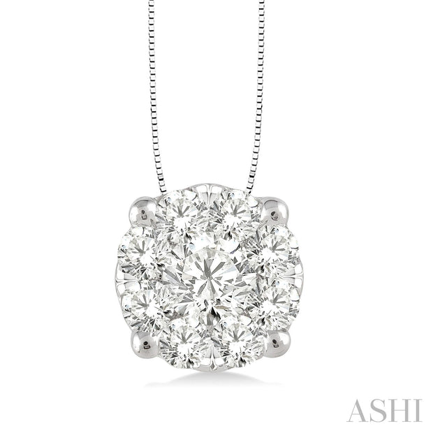 Ashi - 1/2 Carat Lovebright Cluster Diamond Pendant