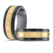 Black Carbon Fiber, Gold & Tantalum, Mardini Wedding Band