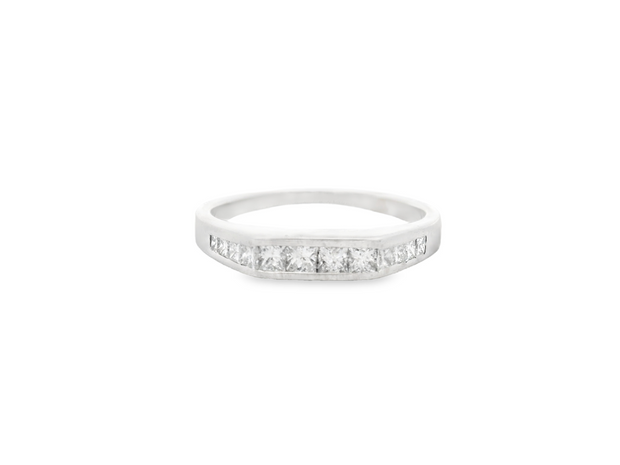 Flat Top Channel Set Diamond Wedding Band