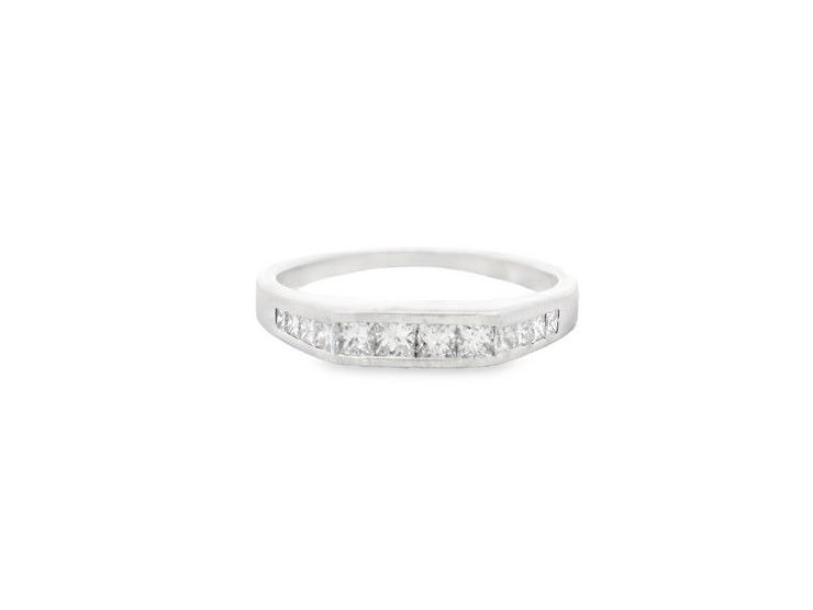 Flat Top Channel Set Diamond Wedding Band