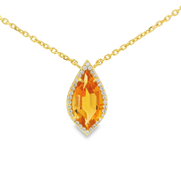 CITRINE & DIAMOND PENDANT
