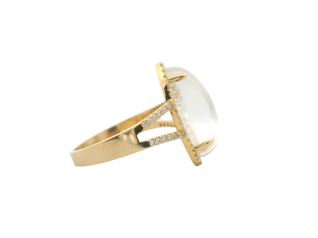Moonstone & Diamond Ring