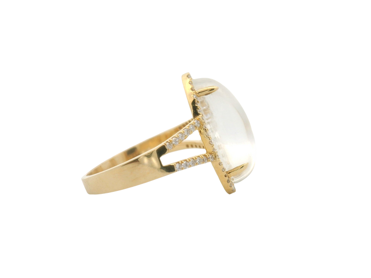 Moonstone & Diamond Ring