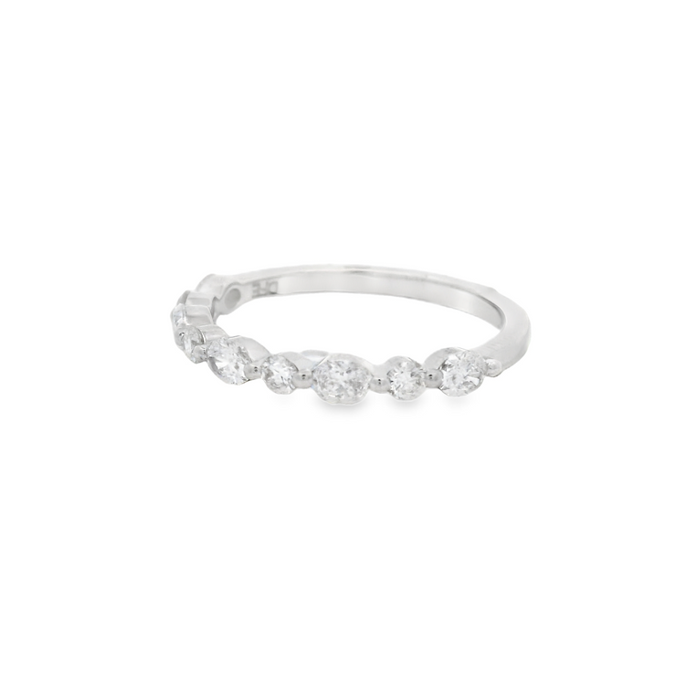 Alternating Shape Diamond Wedding Band