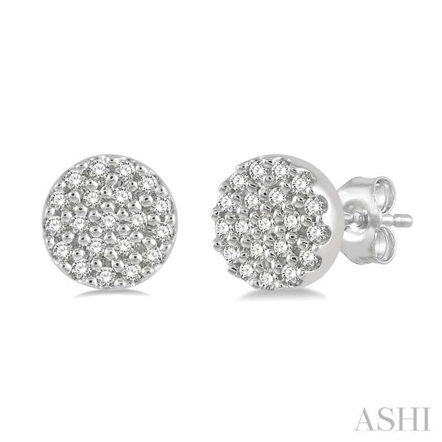 Ashi - Diamond Disc Stud Earrings