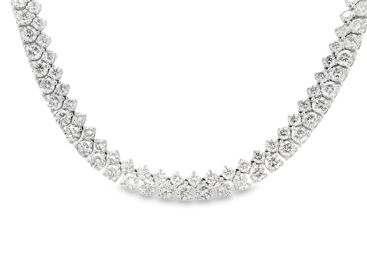 Double Row Diamond Tennis Necklace - 20 TCW