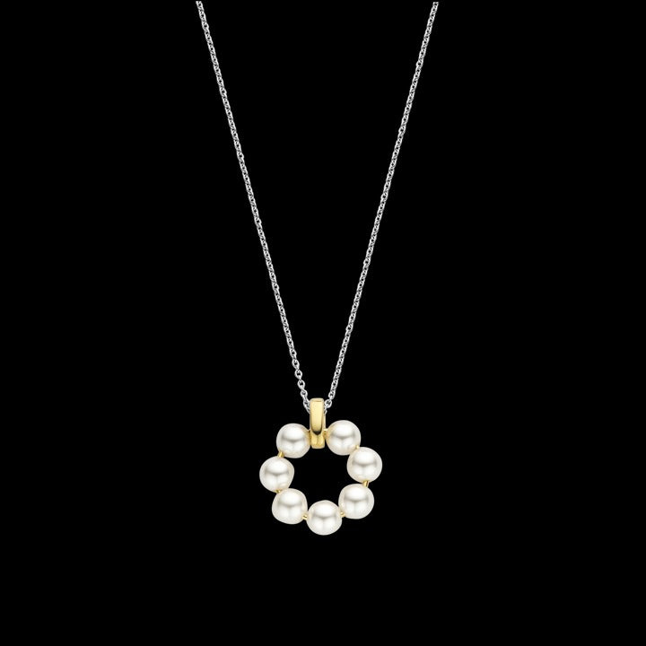 TI SENTO - PEARL CIRCLE NECKLACE