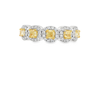 Yellow & White Diamond Band - 1 Ct